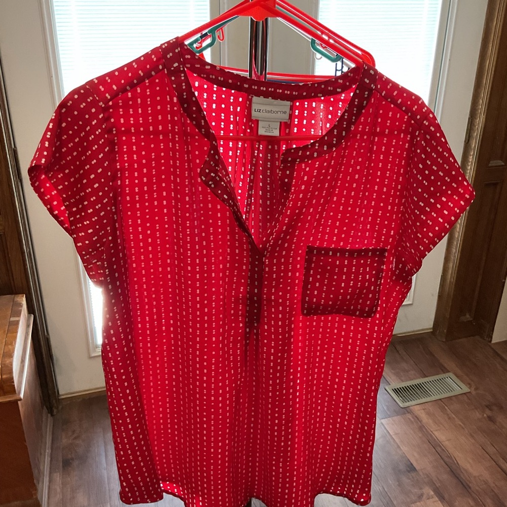 Liz Claiborne Red Polka Dot Blouse